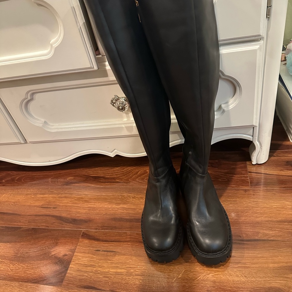 Black Knee-High Women's Boots - Picture 2 of 5